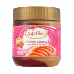 Lady's Choice Peanut Butter Strawberry Stripes Lady's Choice Mentega Kacang Lapisan Strawberi